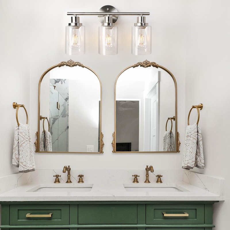 Unicozin 3 Light Vanity Lights, Brushed Nickel Wall Sconce Light