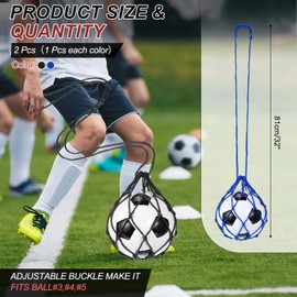 MECCANIXITY Soccer Ball Kicking Net, Solo Football Ball Kick Net Practice Training Aid Soccer Return for Ball Sizes (3, 4, 5) Black/Blue