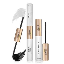 Liwal Lash Bond and Seal with Lash Remover 3 in 1 Kit Waterproof, Long Lasting Eyelash Glue with Biotin and Vitamin E Suitable for Cluster, Strip and Individual Lashes
