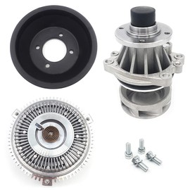 HAWK BROTHER Water Pump (Metal Impeller) Fan Clutch Pulley Set Kit Replacement for E39 X5 E53 E46 (11517527799, 11527505302, 11511436590)