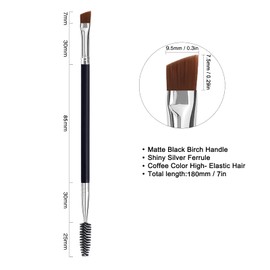 Duo Eye Brow Brush - Cepillo para cejas en ángulo y cepillo de cola, cepillo para cejas (10 unidades)