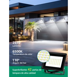 Aigostar LED Spotlight Outdoor Indoor 30 W 2510 LM Cool White 6500 K LED Spotlight IP65 Waterproof LED Outdoor Spotlight for Bright Garden Garage Sports Field Yard Floodlight