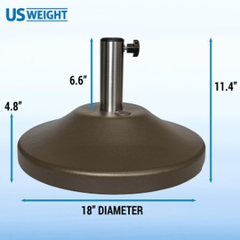 US Weight FUB50BZE Premium Fillable Patio Table Umbrella Base, Bronze