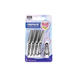 iWave Interdental Brushes Fine Size 1.5 mm Black Pack of 5 – Interdental Cleaning Brushes for Total Teeth Cleaning Plaque Removal Tool