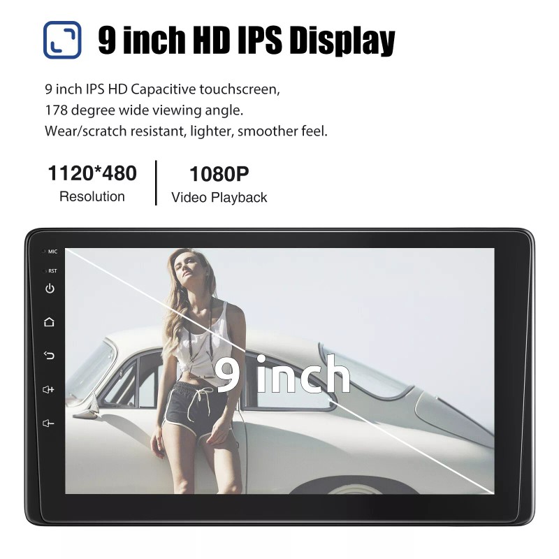 ESSGOO 9" Wireless Apple Carplay Portable Car Stereo Android Auto