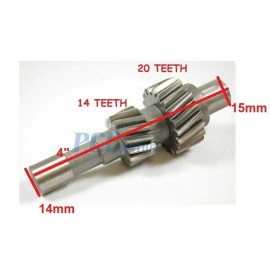 PCC 14T & 20T GEAR SHAFT FOR ATV GO KART TRANSMISSION GK04