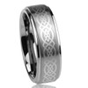 DoubleAccent 8mm Titanium Wedding Bands Promise Rings Laser Etched Celtic