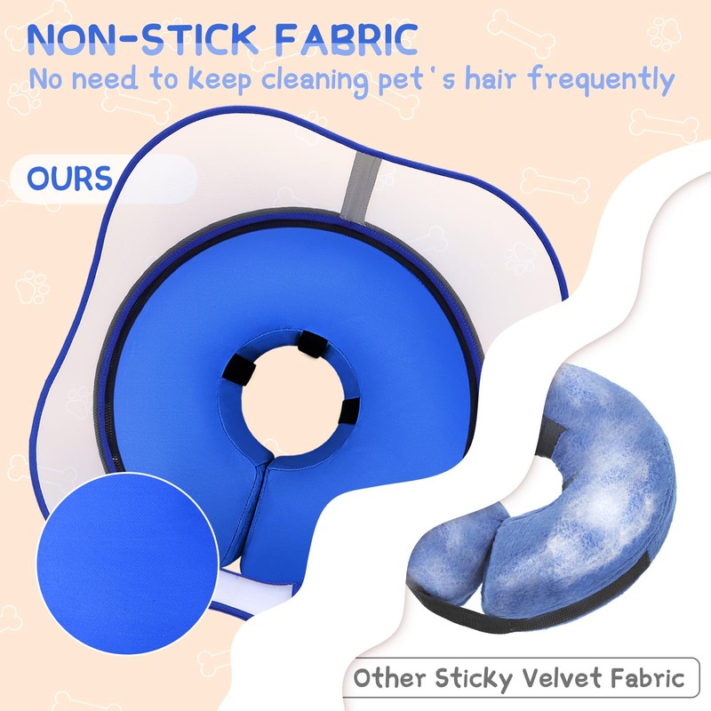 Supet Raised Inflatable Dog Cone Collar to Stop Licking, Soft