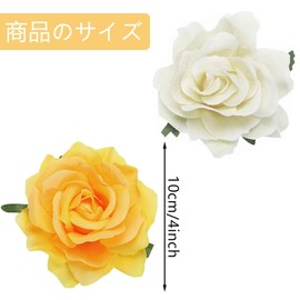 Getrays 2pcs Rose Flower Hair Clips,Women Big Flower Brooch Bridal Headpiece,Flamenco Dancer Hairpin Bohemia Style Headdress Hair Accessories Wedding Beach Girls Hair Barrette (B)