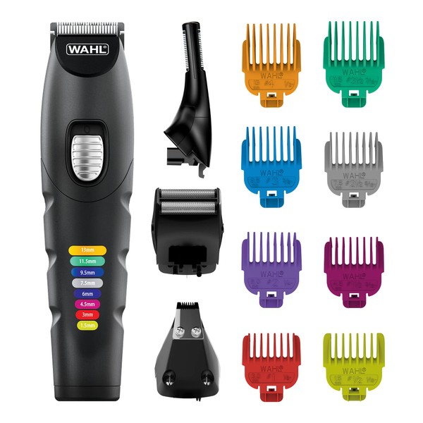 Wahl Colour Trim 8-in-1 Multigroomer, Colour Coded Multi Groomer, Men’s Body Trimmers, Face and Body Grooming for Men, Male Grooming Kit, 4 Attachment Heads