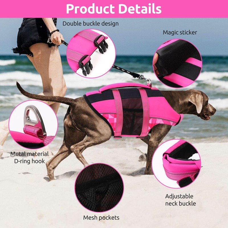 ASENKU Dog Safety Vest with Reflective Stripes, Adjustable High Flotation