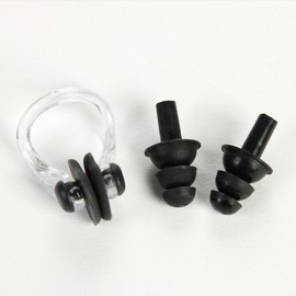 Swimming Earplugs Nose Clip Set LMCF-0021 Blue 10ea