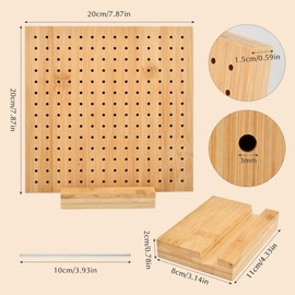 Crochet Blocking Board and Pins, Granny Square Blocking Board for Crochet, Handcrafted Wooden Crochet Blocking Board with 20 Pins, Knitting Blocking Boards for Crochet and Knitting Projects 20cm/7.9"