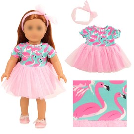 BARWA Doll Clothes and Accessories for 18 inch Girl Dolls Mermaid Casual Tutu Dress, Outfits, Swimsuit, Underwear… (C: Tutu Dress)