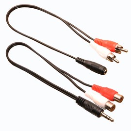 ZJKJHJY 3.5mm Female to 2 RCA Male Stereo Audio Y Cable 2-Pack, for Smartphones, MP3, Tablets, Home Theater 12 Inch