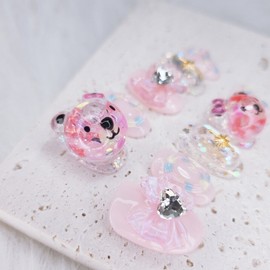  Aqua ball nail cute bear nail tip - Oval /  아쿠아볼네일 귀여운 곰돌이네일팁 - 오벌
