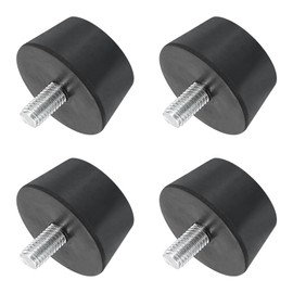 QUARKZMAN Pack of 4 Rubber Vibration Insulators Mounting Rubber Shock Absorber Assembly, 1.5 x 0.79 Inch Conical Bolts with M8 x 15 mm Thread, Silent Block for Air Compressors, Engines, Black