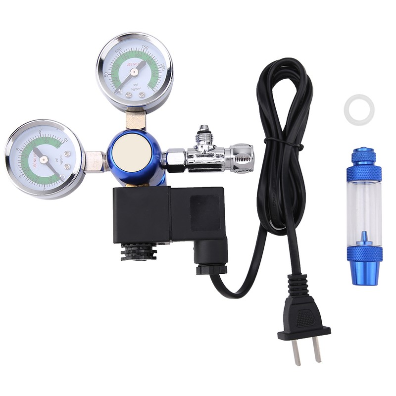 G5/8 Aquarium CO2 Regulator Check Valve Bubble Counter with Solenoid