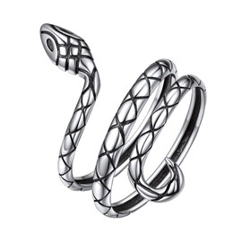 ChicSilver 925 Sterling Silver Snake Ring for Women Adjustable Wrap Rings