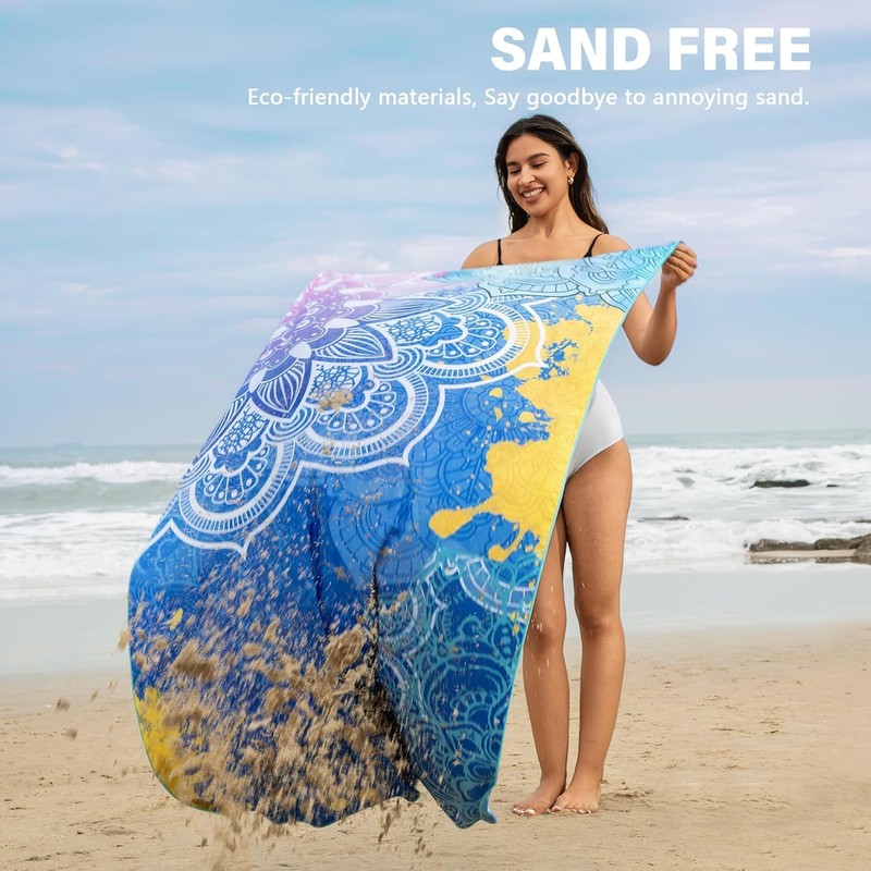 2 Pack Microfiber Beach Towel Quick Drying, Extra Large 71"