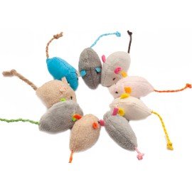 Fashion's Talk Cat Mice Toy 18-Pack Plush Catnip-Filled Mice Toys for Indoor Cats - Realistic Design, 9 Assorted Colors, 2 of Each, Value Pack