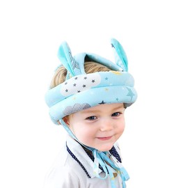 Baby Infant Toddler Helmet No Bumps Safety Head Cushion Bumper Bonnet, Adjustable Protective Cap Child Safety Headguard Hat for Running Walking Crawling (Blue Clouds)