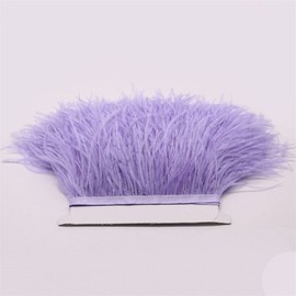 FQTANJU 2 Yards Soft & Natural Ostrich Feathers Fringe Trims Ribbon Used for Dress, Sewing, Craft Clothing, Lighting Decoration, Clothing DIY, etc. (Violet)