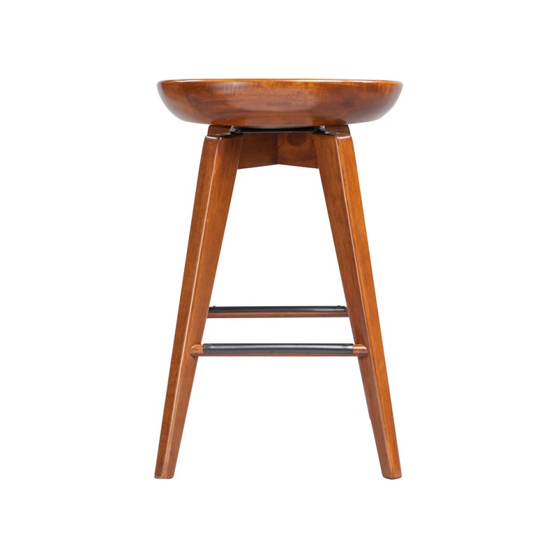 Boraam Bali Counter Height Swivel Stool, 24-Inch, Walnut