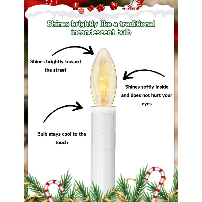 Txcigech 10PCS Christmas LED Window Candles with Timer, Flameless Candle