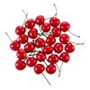 25Pcs Red Artificial Cherries, Fake Fruit Decor Simulation Cherry Model