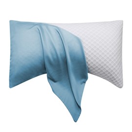 Cooling Crescent Curved Side Sleeper Pillowcase Cover, 20 * 36 Inches King Size Aqua Blue 1 Piece