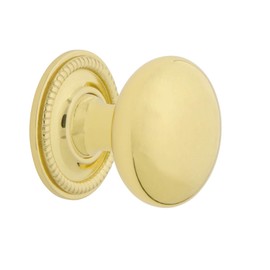 Nostalgic Warehouse New York Brass 1 3/8" Cabinet Knob with Rope Rose in Unlacquered Brass
