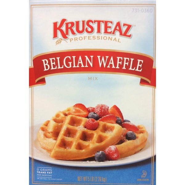 Krusteaz Belgian Waffle Mix Belgian-Waffle, 5 Pound (Pack of 2)
