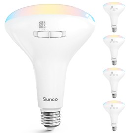 Sunco BR40 LED Light Bulbs, Indoor Flood Lights, Recessed Can Light Bulb, 1400 LM, 16W (100W Equivalent), Selectable CCT 2700K/3000K/5000K, Dimmable, E26 Base, for Home, Bedroom, Kitchen UL 4 Pack