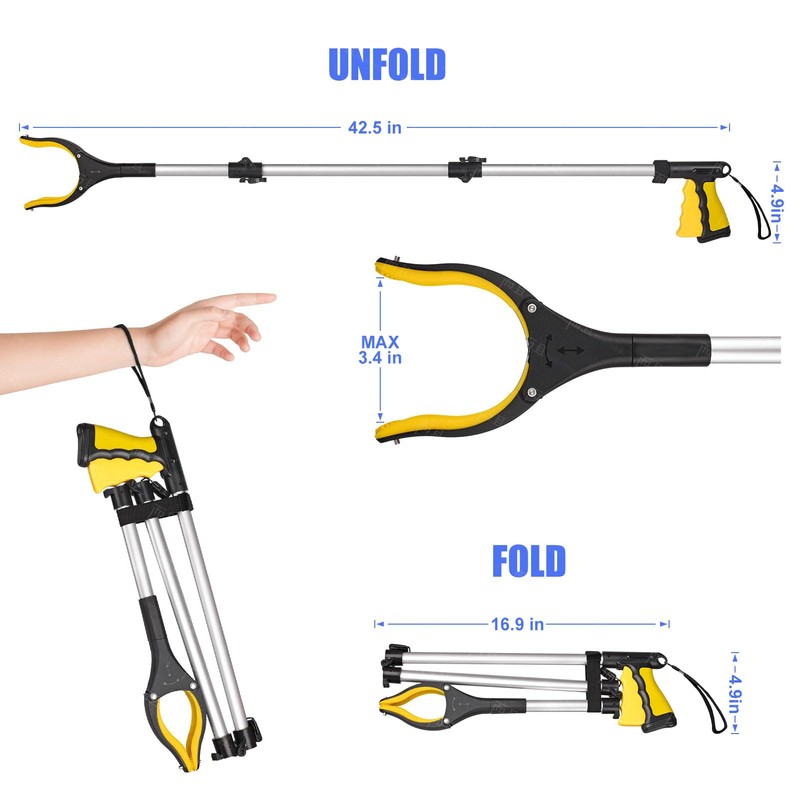 JG 43" Extra Long Grabber Tool, It Reaching Tool with