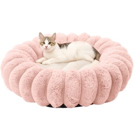 BUMUBI Soft Donut Cat Bed Cushion Round Washable Dog Bed Fluffy Washable Calming Pet Mat Bedsure for Medium Large Indoor