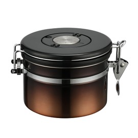 Home Bay Coffee Canister, 0.9L Airtight Coffee Container with Date Tracker Lid, Stainless Steel Canister for Kitchen, Food Storage, Black Copper Gradient