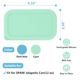 2 PCs Silicone Can Lids for SPAM Jalapeño Can | Hormel Spam Can (12 oz), Rectangle Lid for Spam Canned Meat, Food Sealing Lid, Can Cover, Food Storage Cover, Freezer Dishwasher Safe (Can NOT Included)