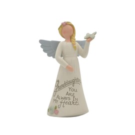 Blossom Bucket Graceful Sentiments Angel - Granddaughter, 5-inch Height, White, Resin, Figurine, Home Decor