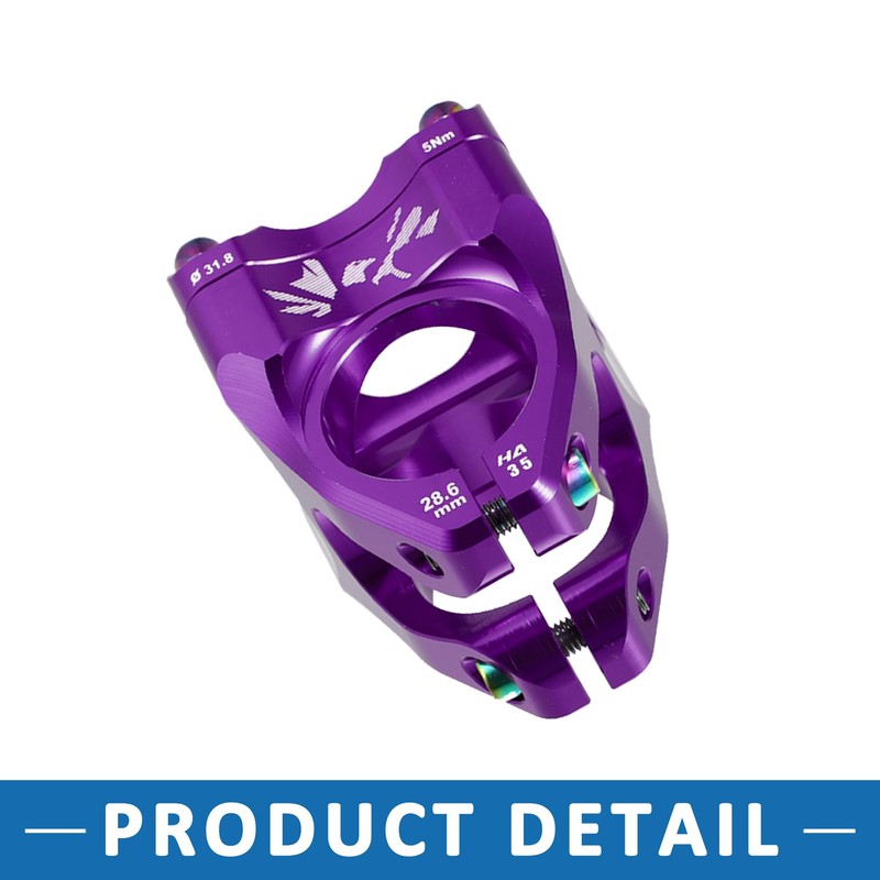 A ABSOPRO Mountain Bike Stem Handlebar 35mm Aluminium Alloy Purple