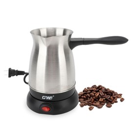 Greek & Turkish Coffee Pot, Coffee Maker, 600ml Even Heating Tea Maker Kettle, 5 to 6 Cup Capacity, Electric Kettle, Electric Tea Kettle Stainless Steel, Gifts