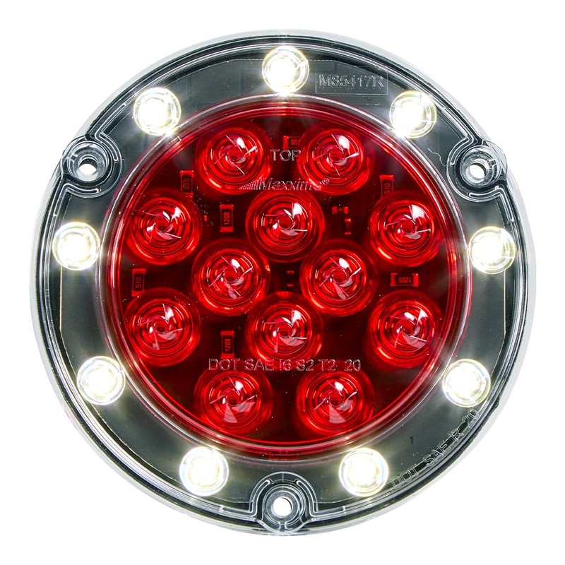 Maxxima M85417R Red LED Ultra Thin Round Hybrid Lightning Stop