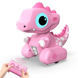 Driftnest Remote Control Car, 2.4GHZ Remote Control Pink Dinosaur Toys for Kids 3-5, Recording and Repeating LED Lights Eyes Music RC Dinosaur Cars Toys for Girls Boys Birthday Gift
