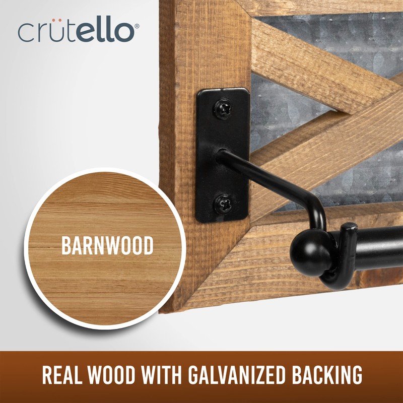 Crutello Rustic Towel Bar Toilet Paper Holder Set with Towel
