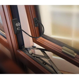 Neoteck 2-Piece UPVC Window Restriction Locks, Window Door Cable Restriction Lock, Child Safety Lock for Children, Baby Safety Wire Lock for Home and Commercial Applications - Black
