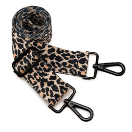 ZOOEASS Nickel Buckles Wide Shoulder Strap Adjustable Replacement Belt Gun Buckles Guitar Style Crossbody Bag Strap(Wide:1.5in,Long:49.2in) (Leopard2)