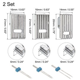 sourcing map Sewing Machine Twin Needle Double Stretch with 3 Pcs Groove Pintuck Presser Foot for Household Sewing Machine,2 Set(Pack of 12)