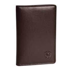 URBAN CREW® Genuine Leather Wallet for Men | Slim Bifold RFID Blocking Card Holder with ID Window & Cash Pocket | Minimalist Wallet for Everyday Use (Brown)