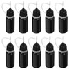 GLEAVI 10pcs Black Glue Bottle 30ml Squeeze Bottles Glue Applicator