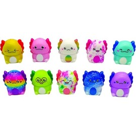 Axolotl Slow Rise Squishy Toys (Pack of 30) – 10 Unique Designs, Random Assortment – Cute 2” Squishies for Kids & Adults – Individually Wrapped Sensory Fidget Toys, Party Favors & Stress Relief